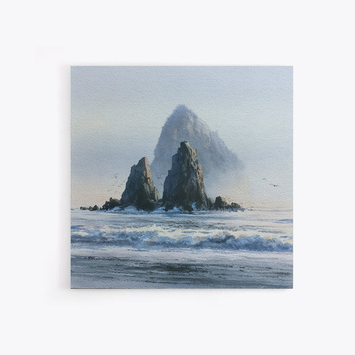 Sea Stack Rocks Canvas Print, Seascape Art, Boho Decor, Coastal Decor, Fine Art, Seascape, Printable Wall Art, SEA-1x1-91