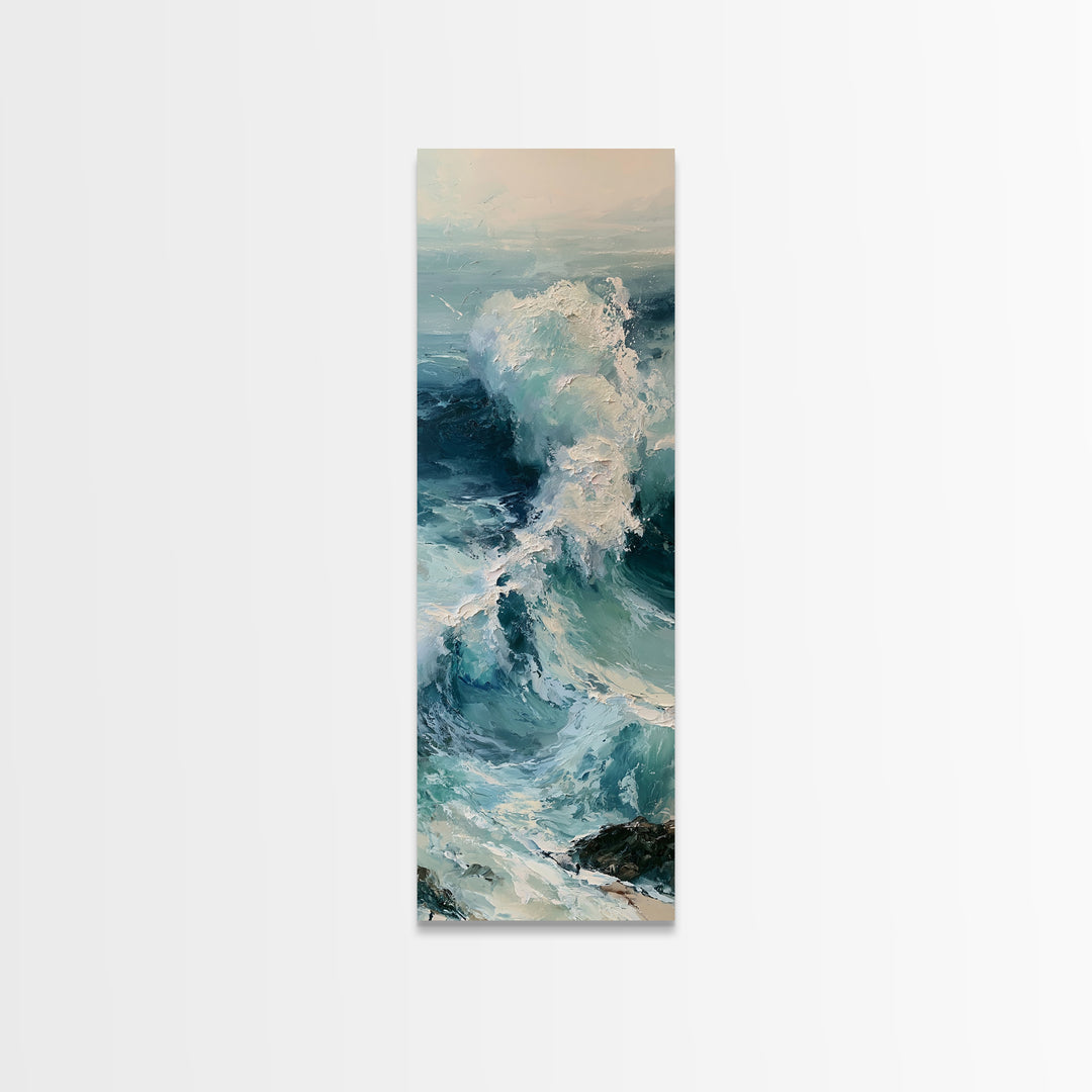 Wild Atlantic Wave Canvas Print, Seascape Art, Abstract Painting, Coastal Decor, Fine Art, Seascape, Room Decor, SEA-1x3-5