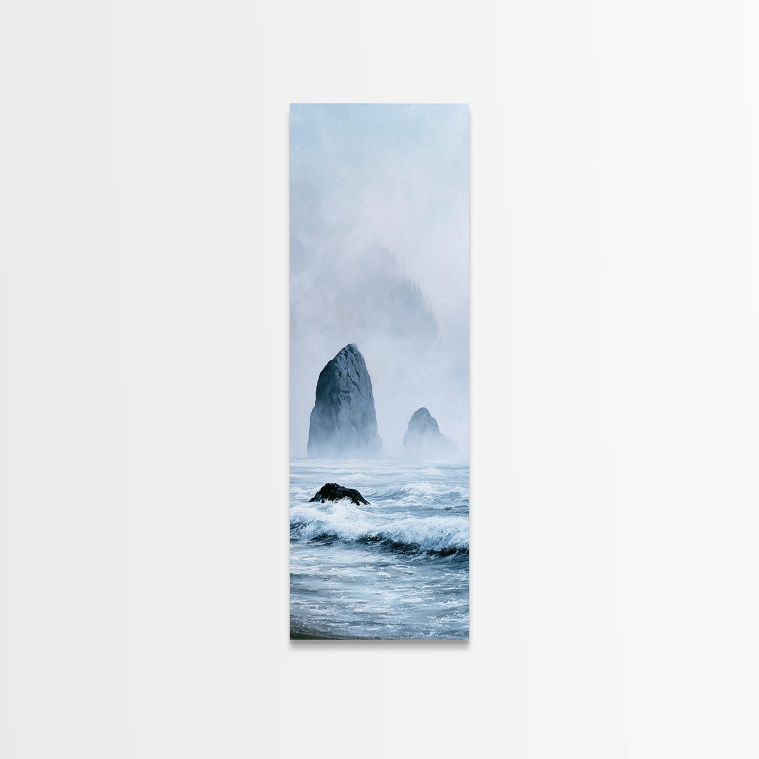 Sea Stack Rocks Canvas Print, Seascape Art, Contemporary Art, Coastal Decor, Fine Art, Seascape, Canvas Wall Art, Abstract Art, SEA-1x3-7