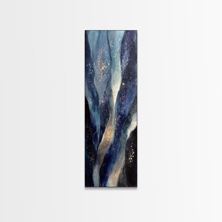 Deep Indigo Night Sea Canvas Print, Seascape Art, Abstract Art, Coastal Decor, Seascape, Nautical Decor, Coastal Wall Art, SEA-1x3-81