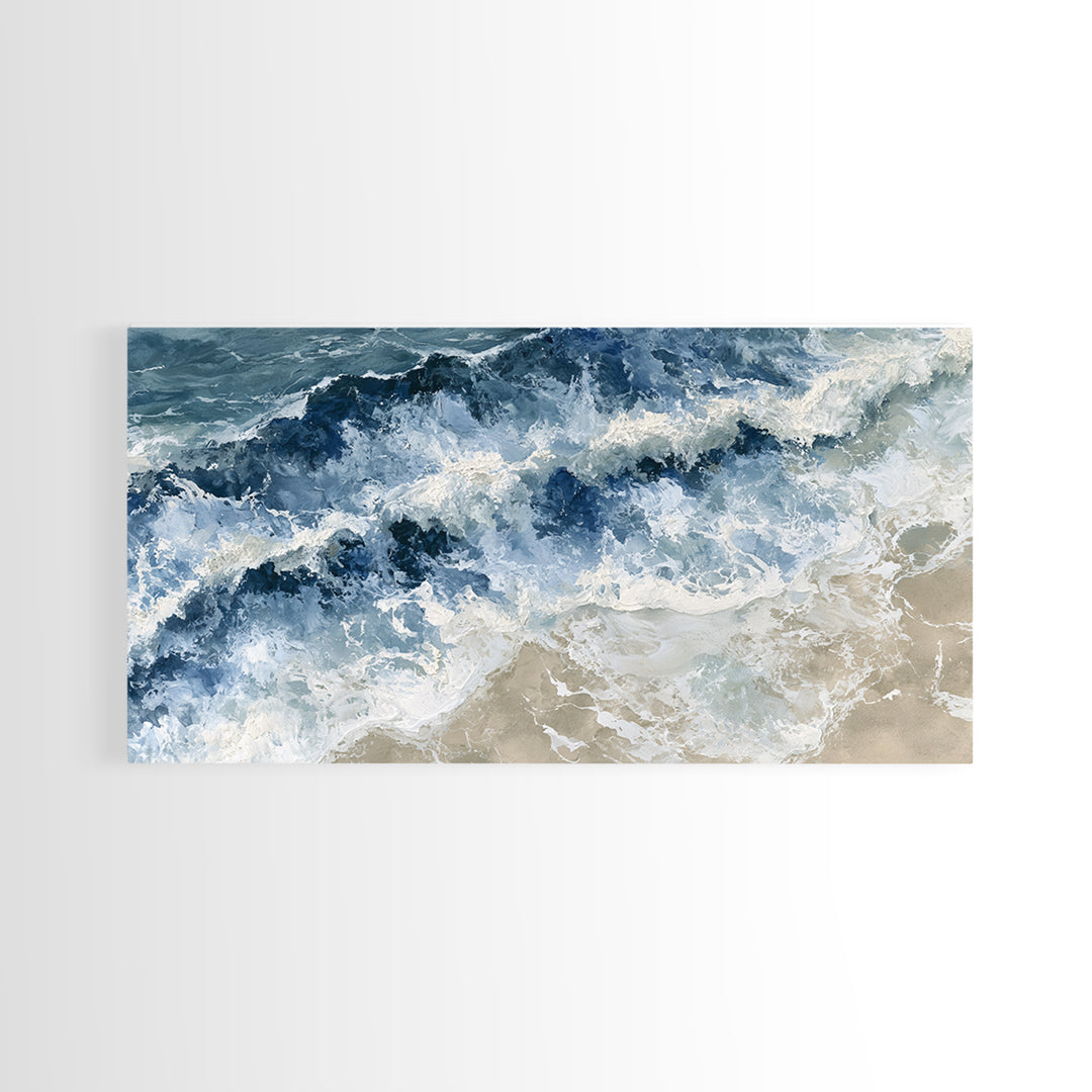 Ocean Foam Patterns from Above Canvas Print, Seascape Art, Contemporary Art, Coastal Decor, Fine Art, Seascape, Canvas Wall Art, SEA-2x1-32