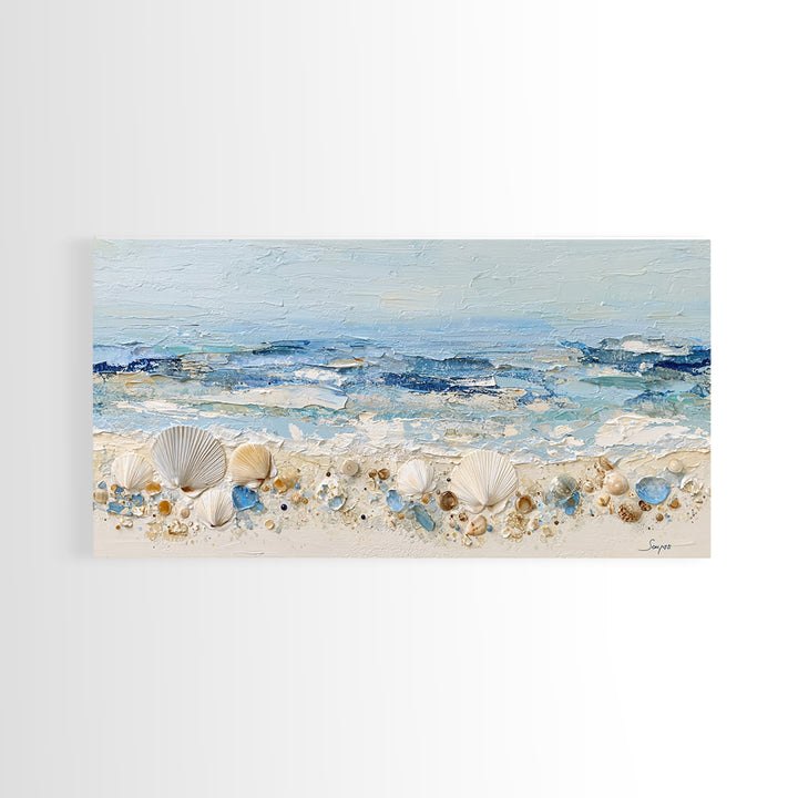Rocky Tidepool with Reflections Framed Canvas Print, Seascape Art, Nautical Decor, Coastal Decor, Fine Art, Seascape, SEA-2x1-79