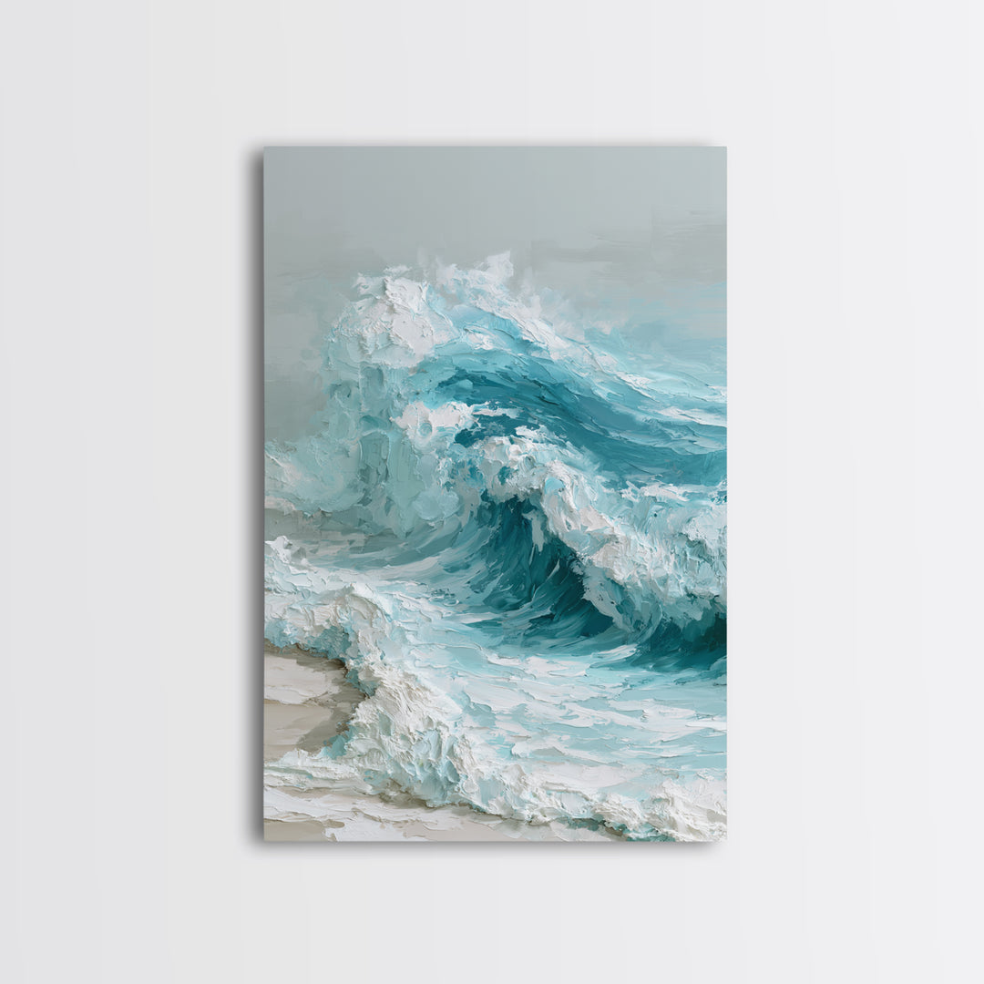 Wild Atlantic Wave Framed Canvas Print, Seascape Art, Wall Art, Coastal Decor, Fine Art, Seascape, Abstract Art, Bedroom Decor, SEA-2x3-25