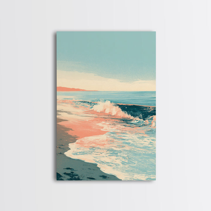 Calm Blue Horizon Framed Canvas Print, Seascape Art, Contemporary Art, Coastal Decor, Fine Art, Seascape, Canvas Wall Art, SEA-2x3-34