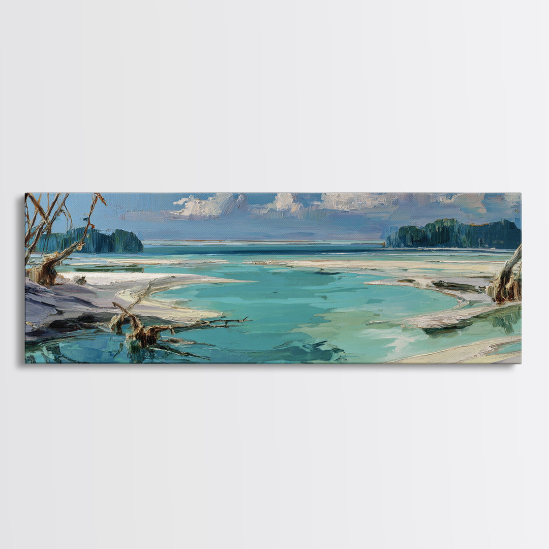 Whitecaps Rolling under Storm Light Framed Canvas Print, Seascape Art, Wall Art Print, Coastal Decor, Fine Art, Seascape, SEA-3x1-77
