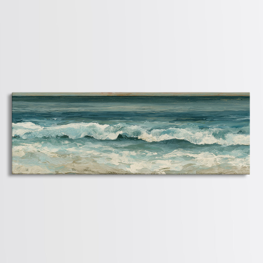 Minimal Horizon Line Canvas Print, Seascape Art, Living Room Wall Art, Coastal Decor, Fine Art, Seascape, Statement Artwork, SEA-3x1-8