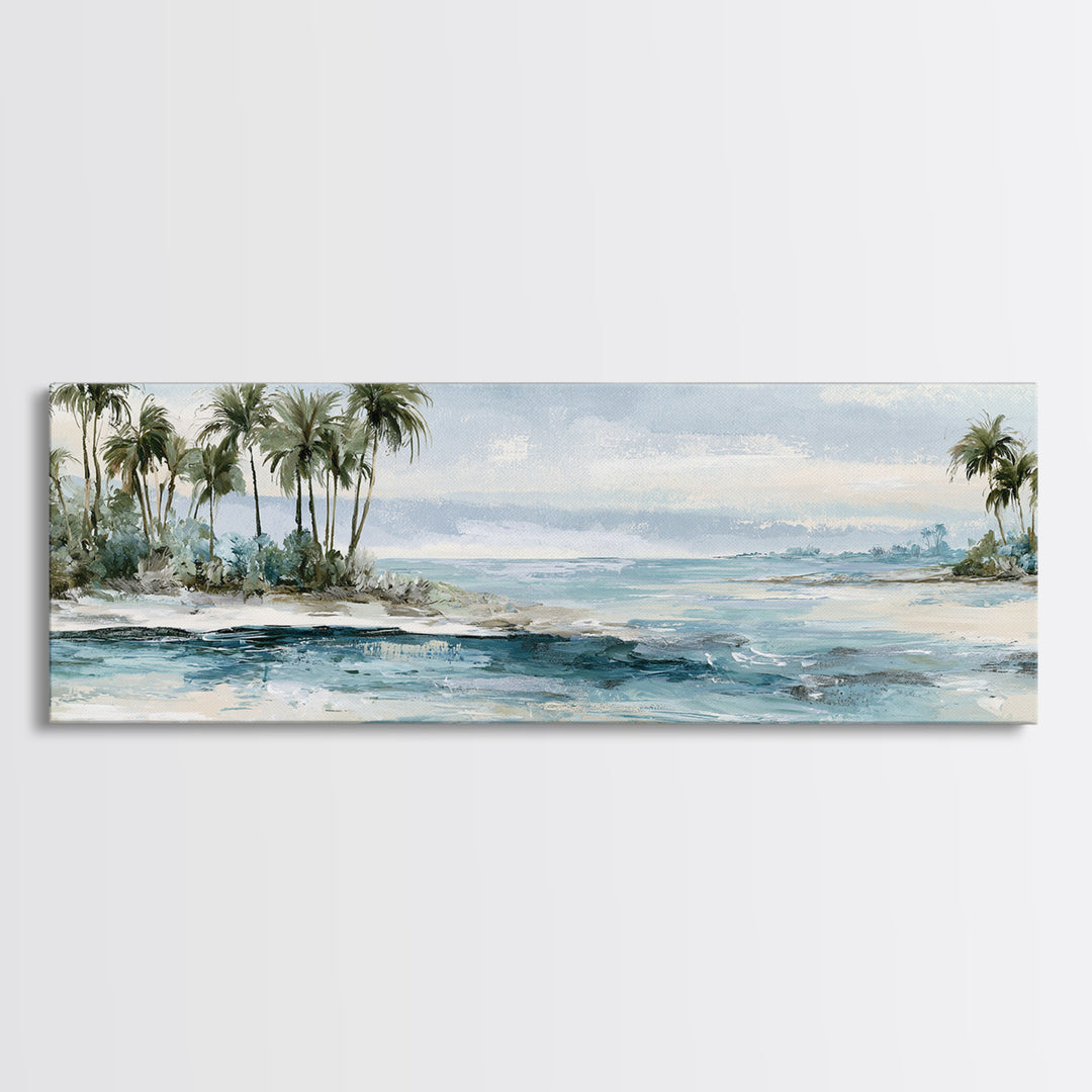 Tropical Lagoon with Transparent Shallows Canvas Print, Seascape Art, Canvas Print, Coastal Decor, Fine Art, Seascape, SEA-3x1-98