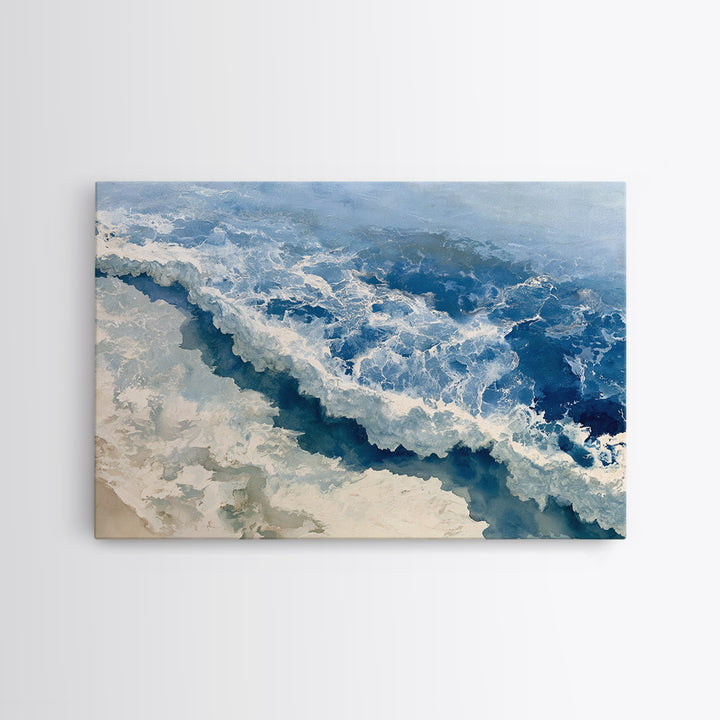 Ocean Foam Patterns from Above Framed Canvas Print, Seascape Art, Gallery Decor, Coastal Decor, Fine Art, Seascape, SEA-3x2-64
