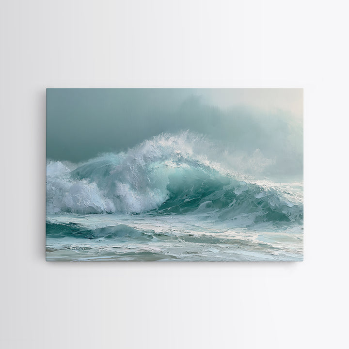 Wild Atlantic Wave Framed Canvas Print, Seascape Art, Living Room Wall Art, Coastal Decor, Seascape, Statement Artwork, SEA-3x2-69