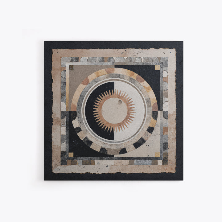 Cosmic Eye Inside Geometric Frame Canvas Print, Sacred Geometry Art, Boho Wall Decor, Living Room Decor, Abstract Art, Geometry, SGA-1x1-19