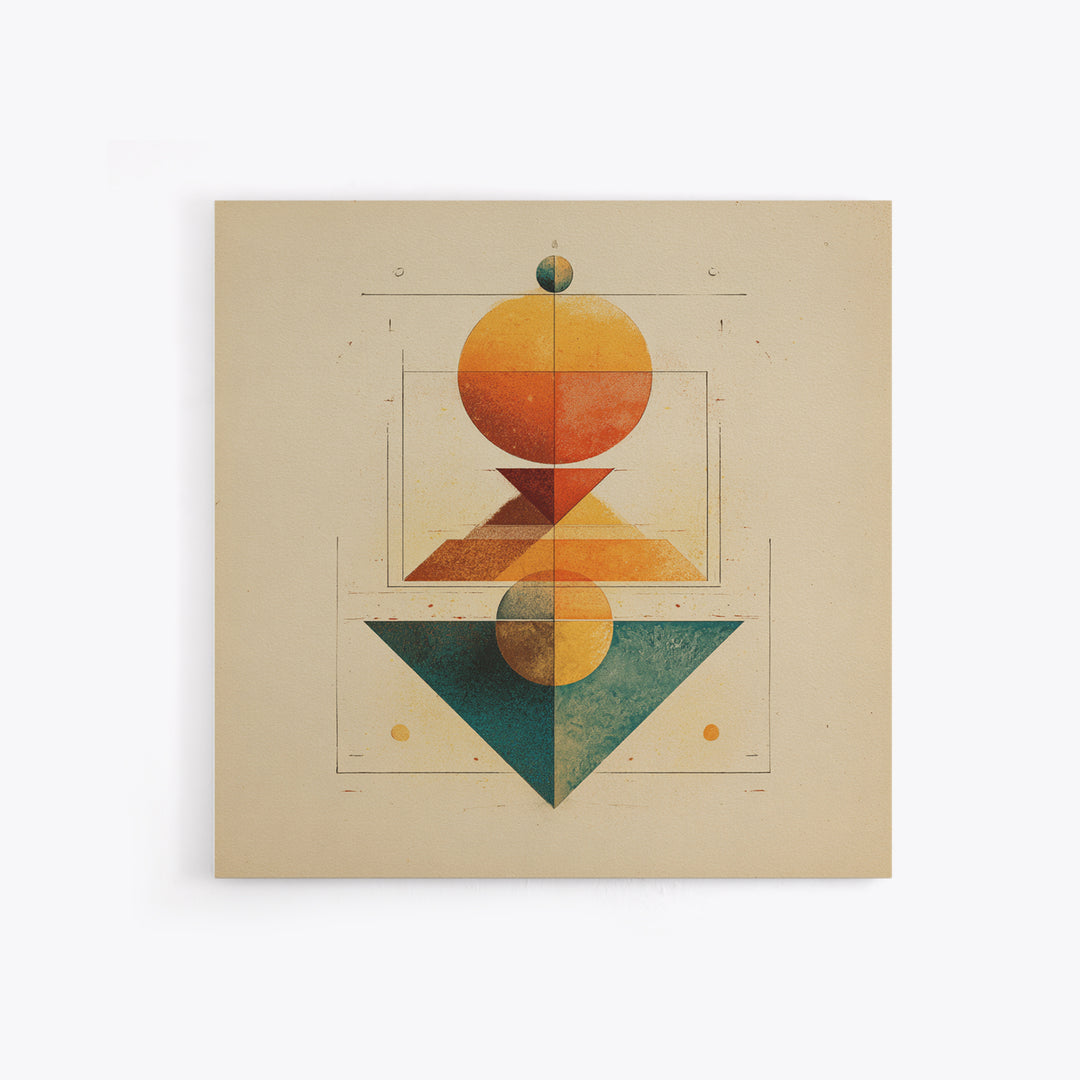 Sacred Deer Formed from Geometric Facets Canvas Print, Sacred Geometry Art, Zen Home Decor, Living Room Decor, Geometry, SGA-1x1-55