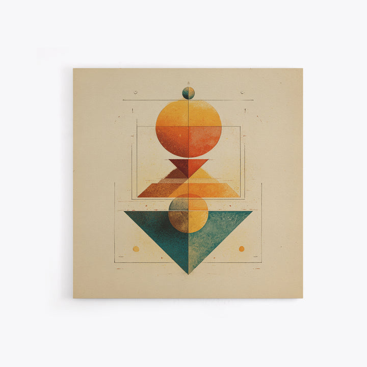 Sacred Deer Formed from Geometric Facets Canvas Print, Sacred Geometry Art, Zen Home Decor, Living Room Decor, Geometry, SGA-1x1-55