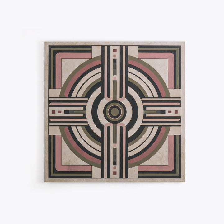 Abstract Temple Plan Made from Sacred Lines Framed Canvas Print, Sacred Geometry Art, Decorations, Living Room Decor, Geometry, SGA-1x1-61