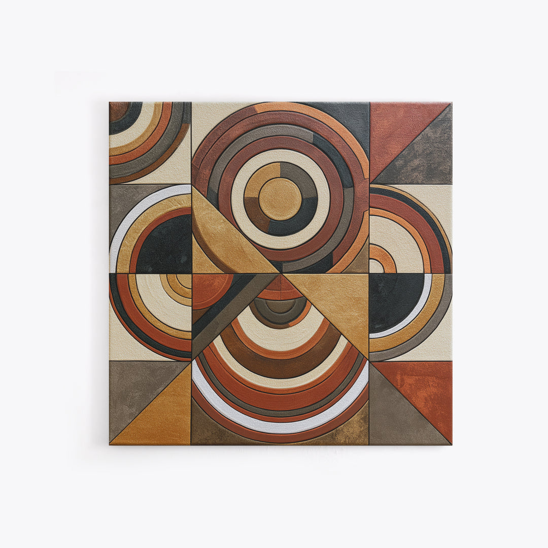 Concentric Circles and Triangles Canvas Print, Sacred Geometry Art, Yoga Wall Art, Living Room Decor, Fine Art, Geometry, SGA-1x1-9