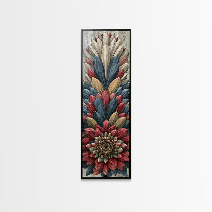 Crystal Lotus Arrangement Canvas Print, Sacred Geometry Art, Large Wall Art, Living Room Decor, Geometry, Geometric Wall Art, SGA-1x3-56