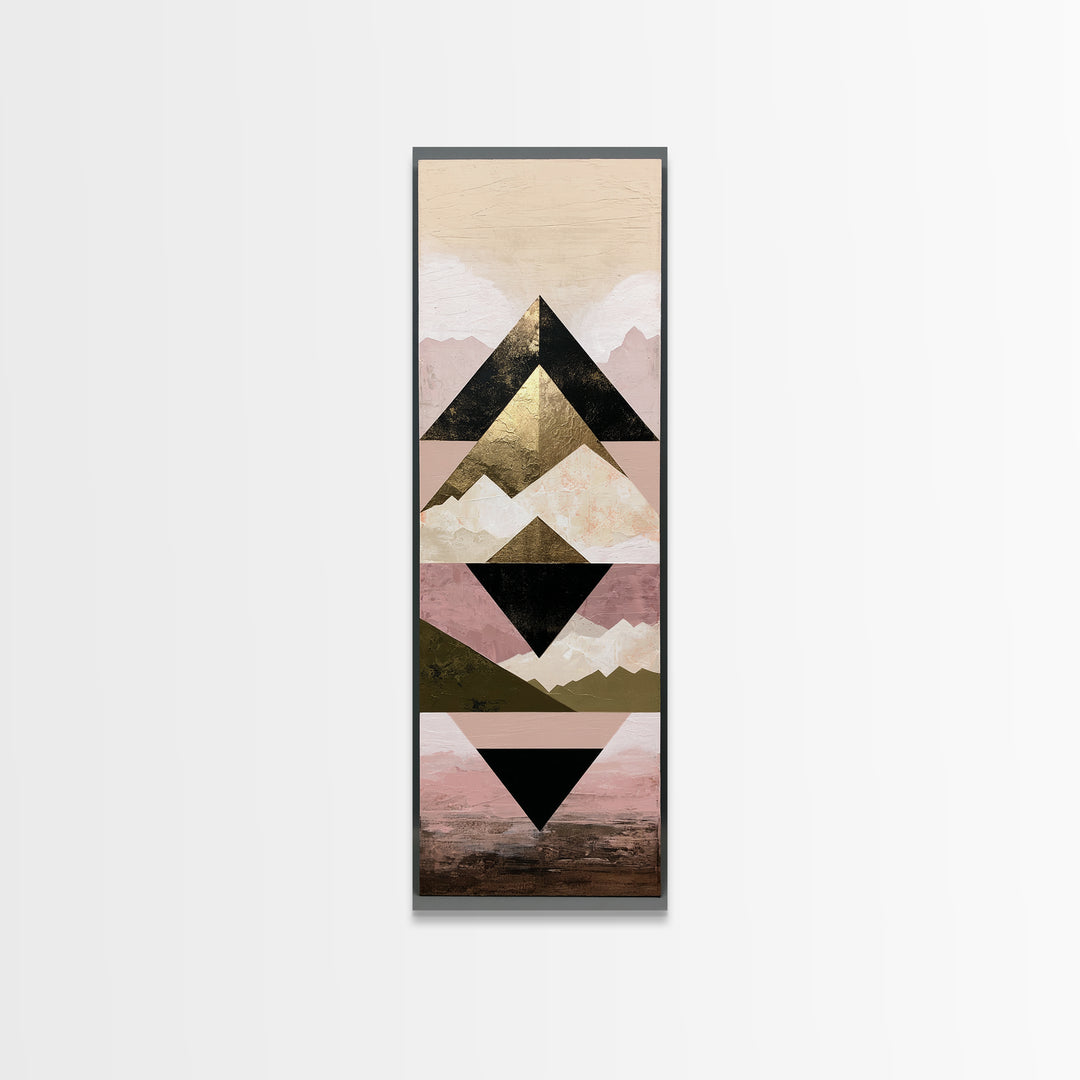 Triangle Mountain Landscape Canvas Print, Sacred Geometry Art, Art Print, Living Room Decor, Geometry, Digital Wall Art, SGA-1x3-77