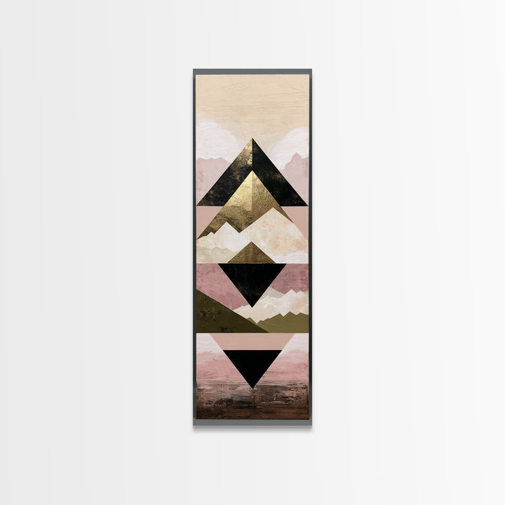 Triangle Mountain Landscape Canvas Print, Sacred Geometry Art, Art Print, Living Room Decor, Geometry, Digital Wall Art, SGA-1x3-77
