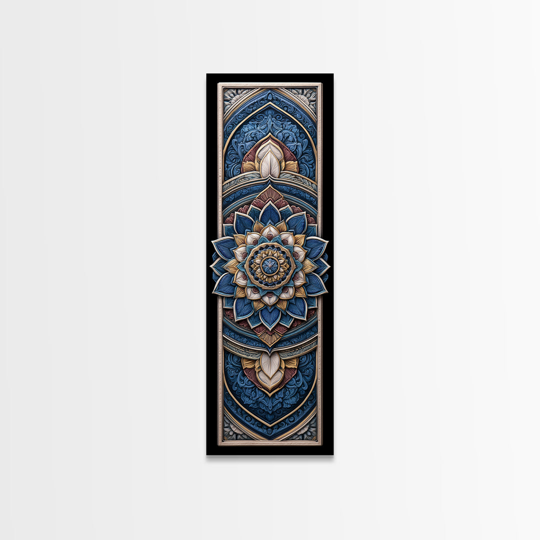 Mandala Lotus with Precise Radial Symmetry Canvas Print, Sacred Geometry Art, Luxury Decor, Living Room Decor, Geometry, SGA-1x3-86