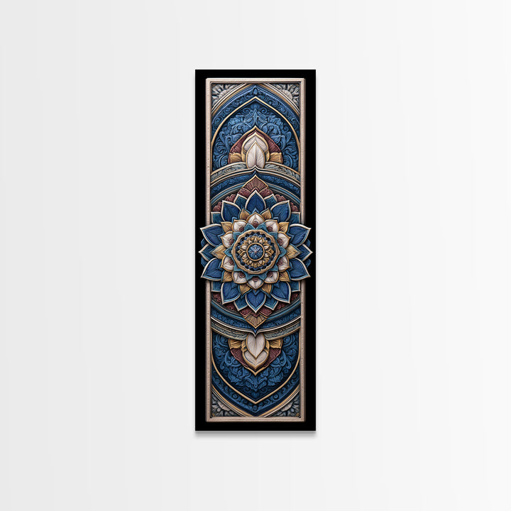 Mandala Lotus with Precise Radial Symmetry Canvas Print, Sacred Geometry Art, Luxury Decor, Living Room Decor, Geometry, SGA-1x3-86