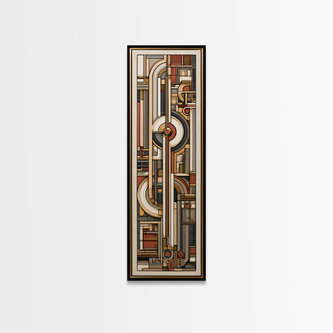 Abstract Temple Plan Made from Sacred Lines Canvas Print, Sacred Geometry Art, Zen Home Decor, Living Room Decor, Geometry, SGA-1x3-97