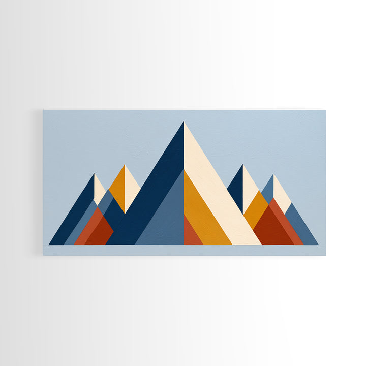 Triangle Mountain Landscape Framed Canvas Print, Sacred Geometry Art, Canvas Wall Art, Living Room Decor, Fine Art, Geometry, SGA-2x1-85