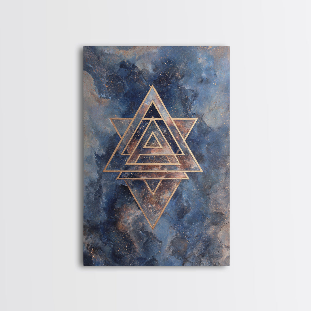 Triangle Mountain Landscape Canvas Print, Sacred Geometry Art, Printable Wall Art, Living Room Decor, Fine Art, Geometry, SGA-2x3-49
