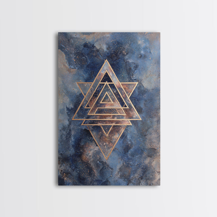 Triangle Mountain Landscape Canvas Print, Sacred Geometry Art, Printable Wall Art, Living Room Decor, Fine Art, Geometry, SGA-2x3-49