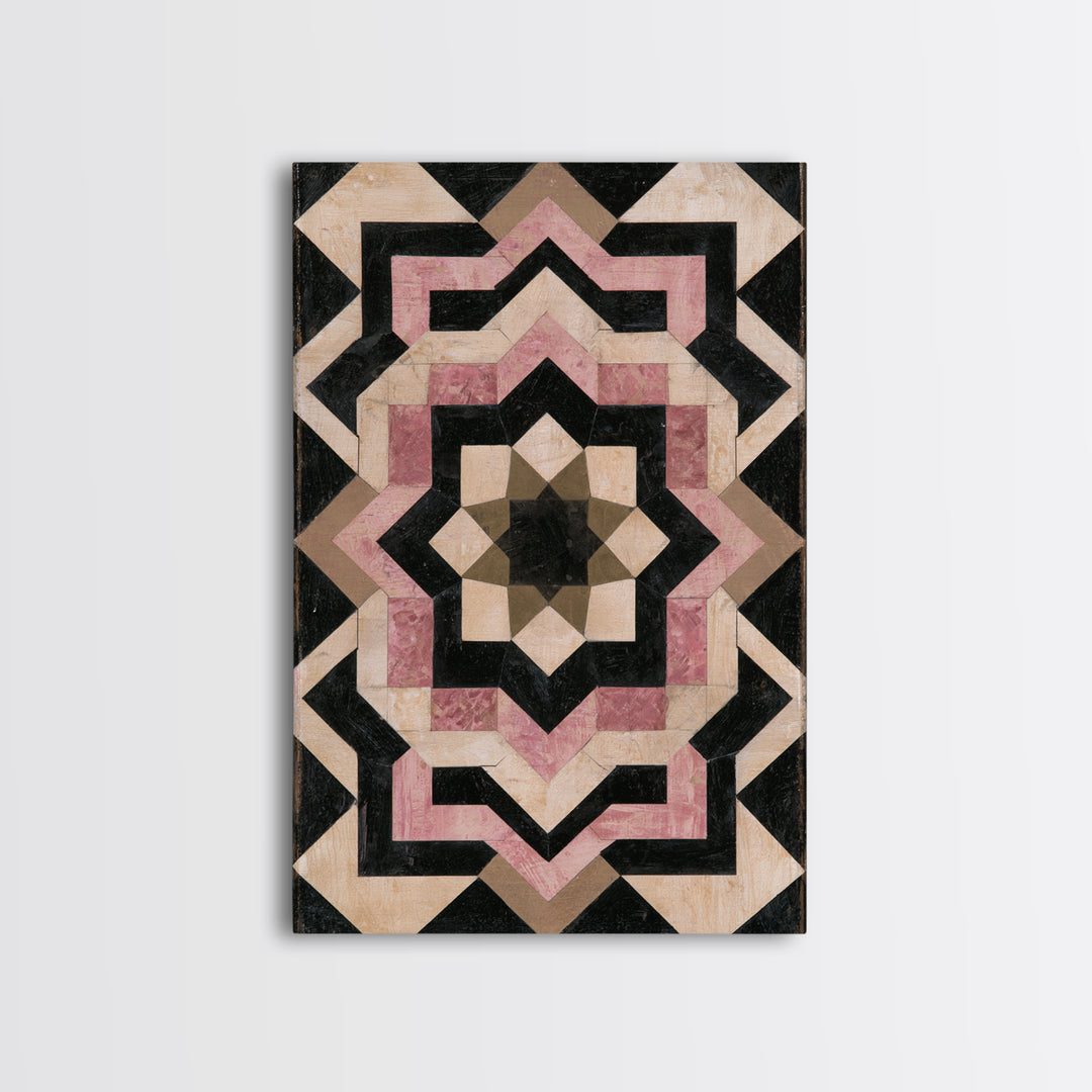 Moroccan Sacred Tile Star Pattern Canvas Print, Sacred Geometry Art, Geometric Wall Art, Living Room Decor, Geometry, SGA-2x3-8