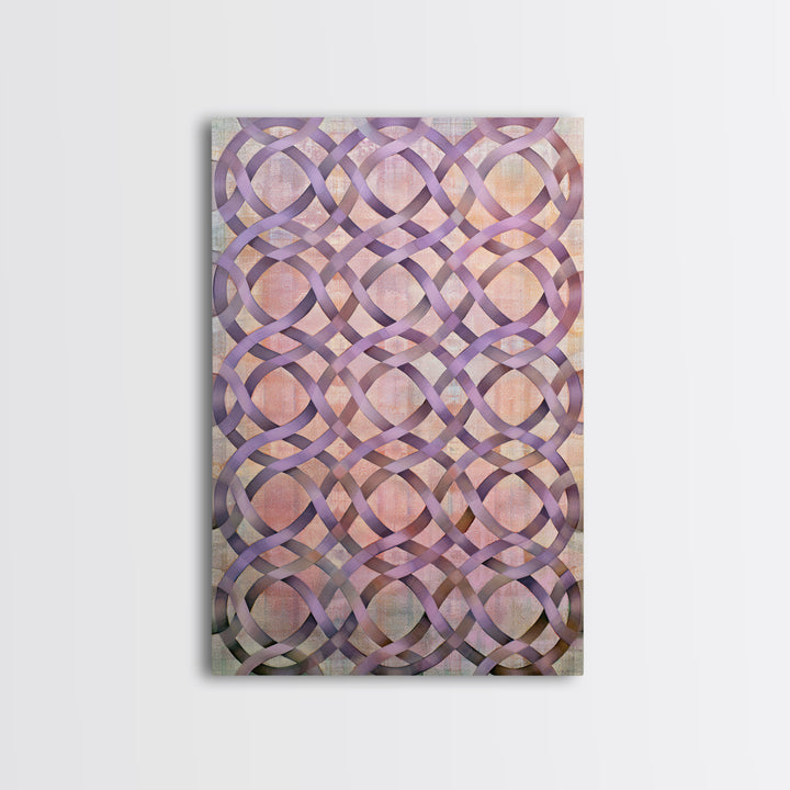 Crystal Grid Pattern Framed Canvas Print, Sacred Geometry Art, Boho Decor, Living Room Decor, Geometry, Spiritual Wall Art, SGA-2x3-85