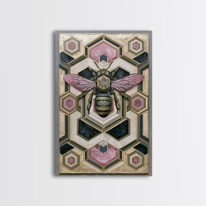 Hexagon Honeycomb Pattern Canvas Print, Sacred Geometry Art, Wall Hanging, Living Room Decor, Fine Art, Geometry, Wabi Sabi Art, SGA-2x3-96
