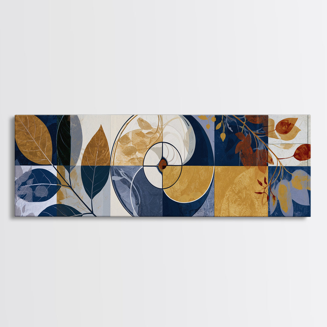 Golden Ratio Spiral Canvas Print, Sacred Geometry Art, Art Print, Living Room Decor, Watercolor Art, Geometry, Digital Wall Art, SGA-3x1-70