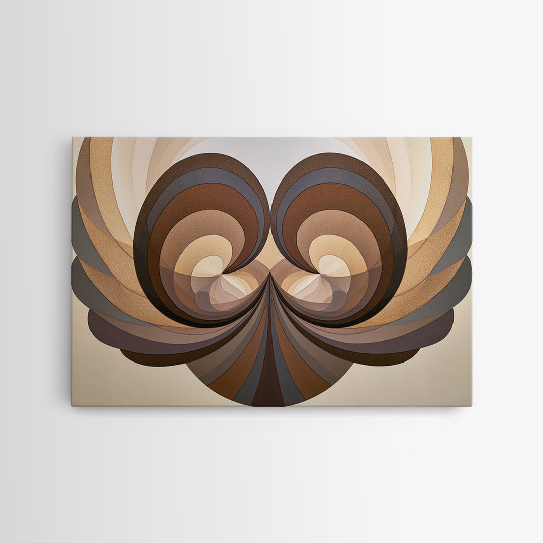 Angel Wings Built from Symmetrical Arcs Canvas Print, Sacred Geometry Art, Boho Wall Decor, Living Room Decor, Geometry, SGA-3x2-3