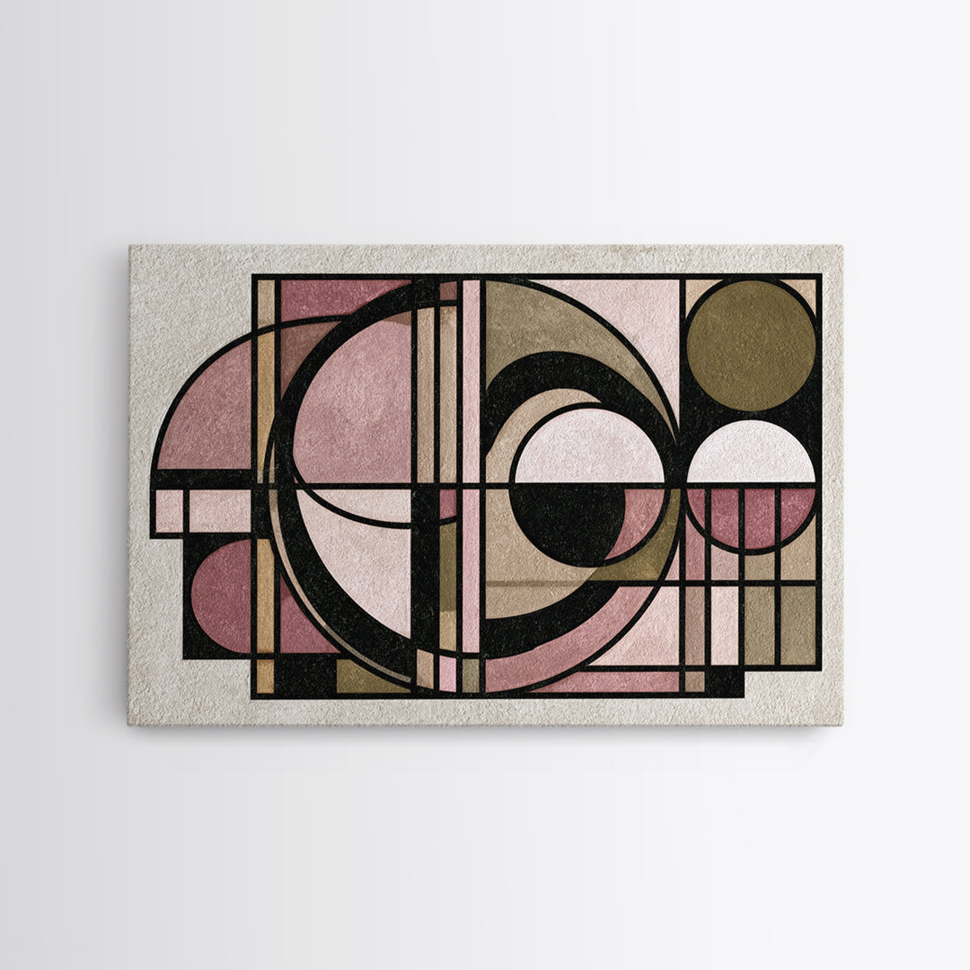 Abstract Temple Plan Made from Sacred Lines Canvas Print, Sacred Geometry Art, Rustic Home Decor, Living Room Decor, Geometry, SGA-3x2-65