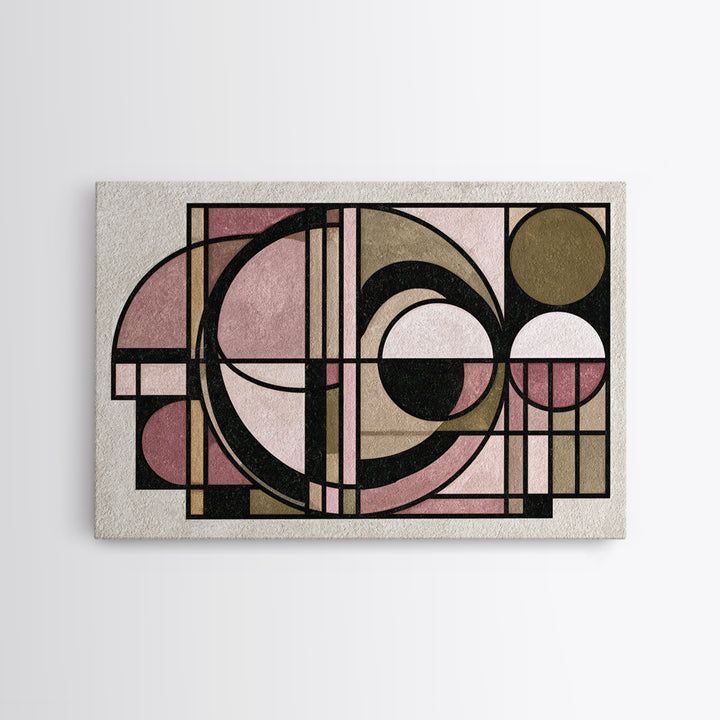 Abstract Temple Plan Made from Sacred Lines Canvas Print, Sacred Geometry Art, Rustic Home Decor, Living Room Decor, Geometry, SGA-3x2-65