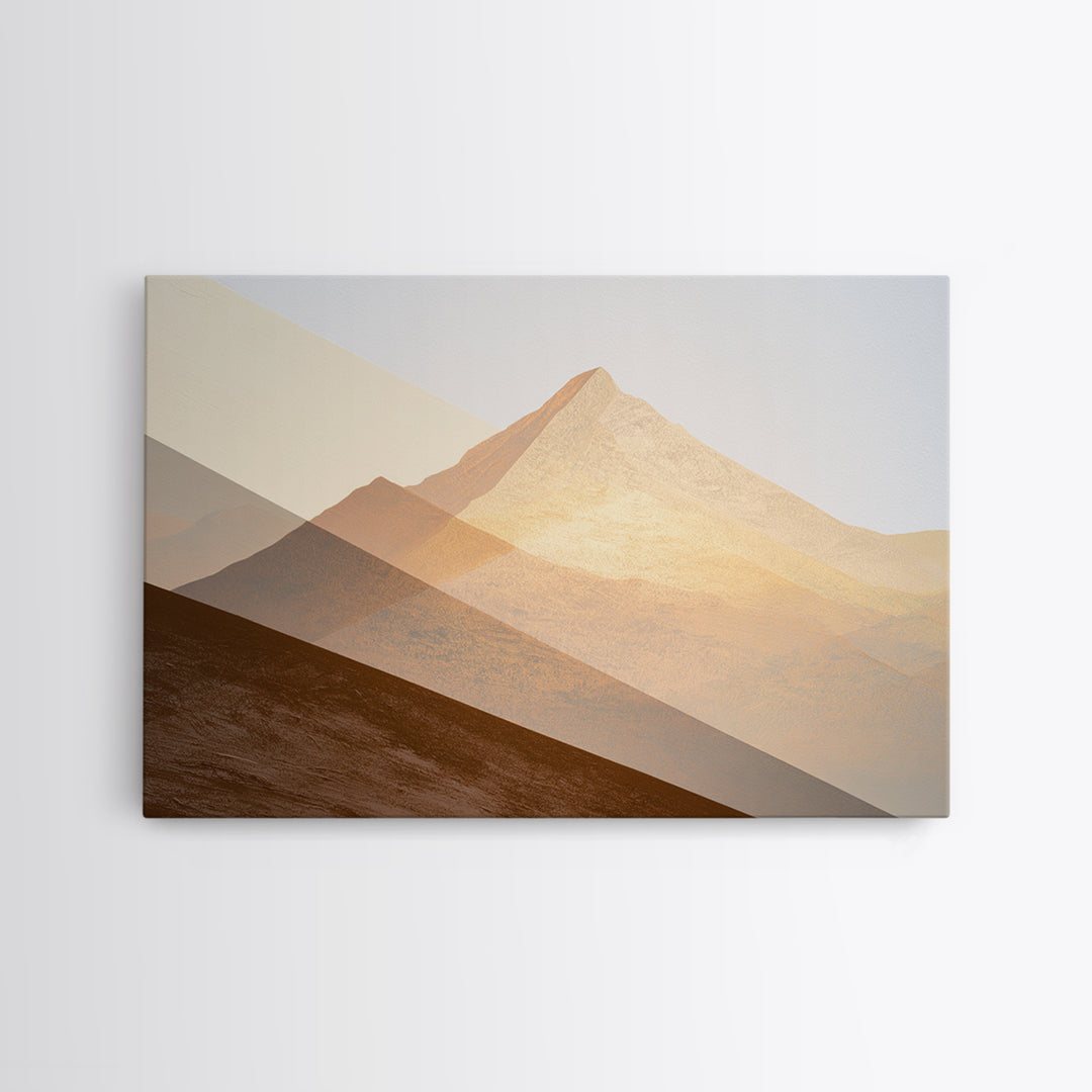 Triangle Mountain Landscape Framed Canvas Print, Sacred Geometry Art, Mandala Wall Art, Living Room Decor, Fine Art, Geometry, SGA-3x2-69