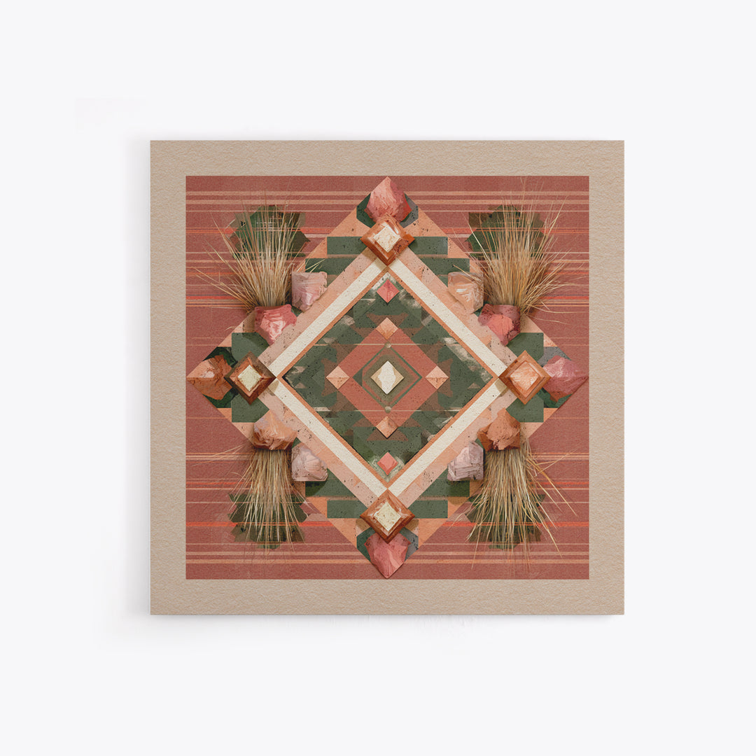 Navajo Geometric Pattern Canvas Print, Southwestern Art, Native American Art, Southwestern Decor, Abstract Art, Mesa, SOU-1x1-76