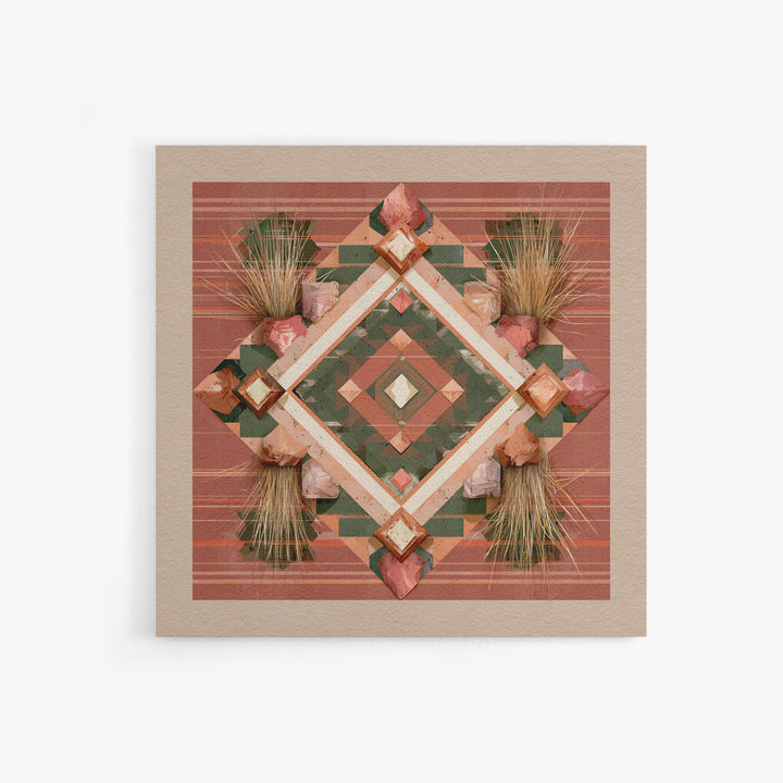 Navajo Geometric Pattern Canvas Print, Southwestern Art, Native American Art, Southwestern Decor, Abstract Art, Mesa, SOU-1x1-76
