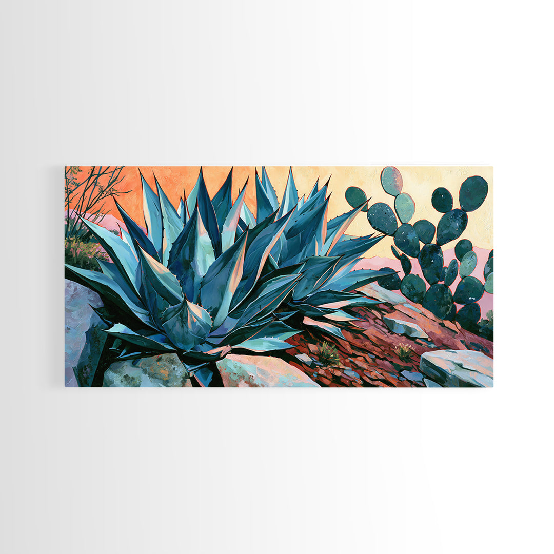 Agave Plant Closeup Canvas Print, Southwestern Art, Original Art, Southwestern Decor, Fine Art, Mesa, Landscape Art, Tile Art, SOU-2x1-57