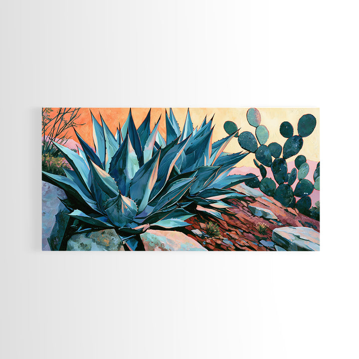 Agave Plant Closeup Canvas Print, Southwestern Art, Original Art, Southwestern Decor, Fine Art, Mesa, Landscape Art, Tile Art, SOU-2x1-57
