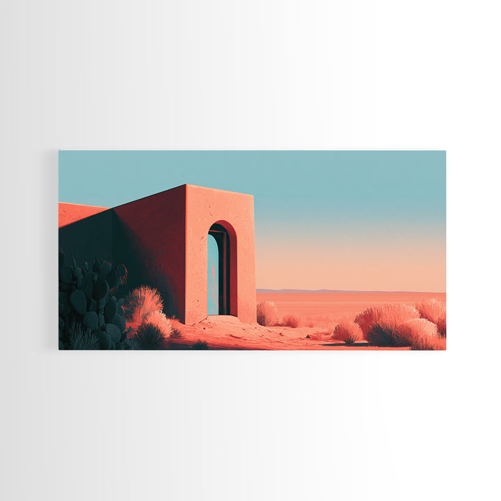 Adobe Doorway with Turquoise Blue Shadow Canvas Print, Southwestern Art, Boho Wall Art, Southwestern Decor, Fine Art, Mesa, SOU-2x1-73