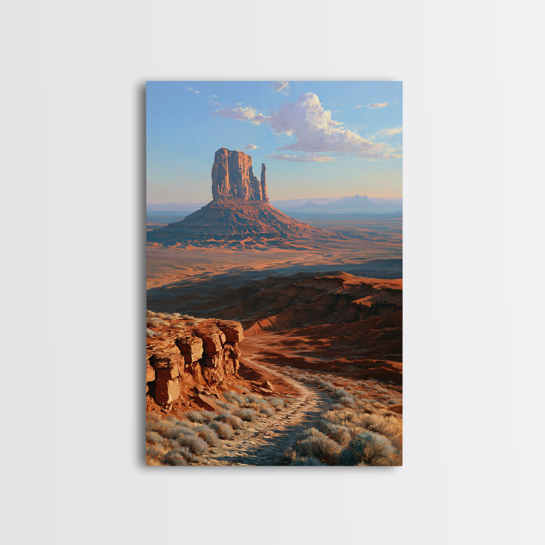 Desert Mesas in Terracotta and Turquoise Canvas Print, Southwestern Art, Original Art, Southwestern Decor, Fine Art, Mesa, SOU-2x3-9