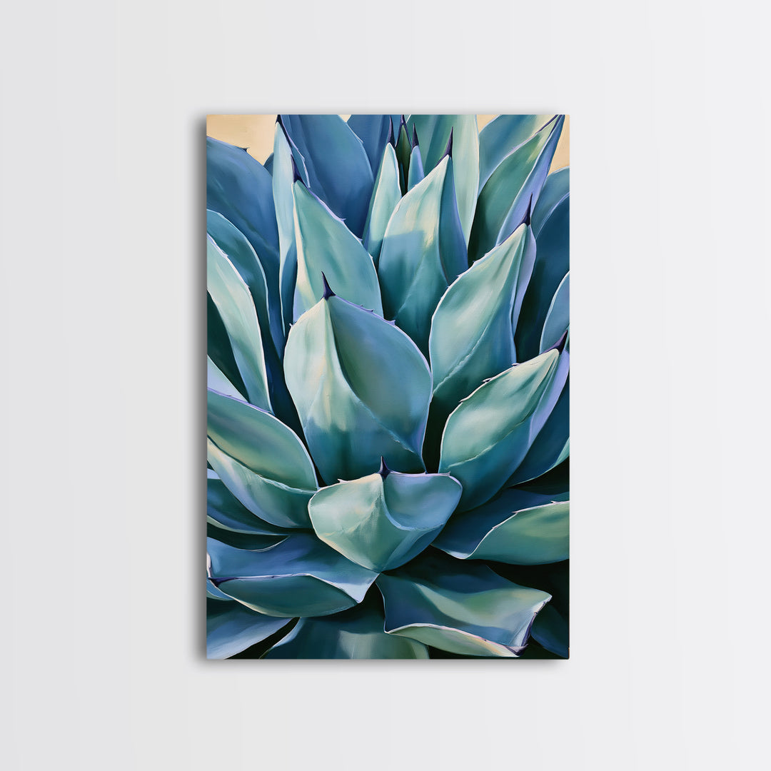 Agave Plant Closeup Framed Canvas Print, Southwestern Art, Western Wall Art, Southwestern Decor, Fine Art, Mesa, Gallery Decor, SOU-2x3-93