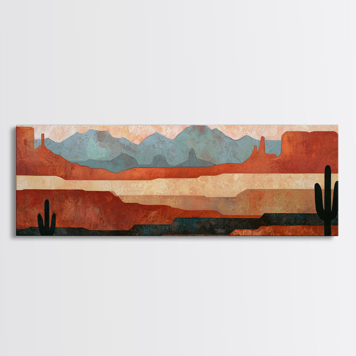 Abstract Canyon Layers Canvas Print, Southwestern Art, Printable Art, Southwestern Decor, Fine Art, Mesa, Native American Art, SOU-3x1-34