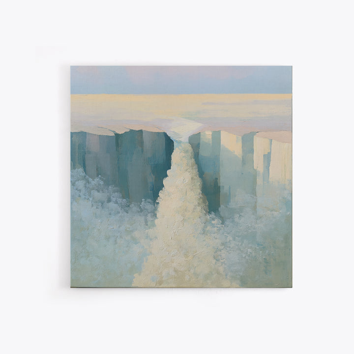 Serene Waterfall with Mist Canvas Print, Spa Art, Fashion Wall Art, Spa Decor, Fine Art, Serenity, Modern Decor, Fine Art Print, SPA-1x1-18