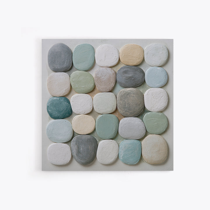 Pebble Texture Abstract Framed Canvas Print, Spa Art, Fashion Wall Art, Spa Decor, Abstract Art, Serenity, Modern Decor, SPA-1x1-39