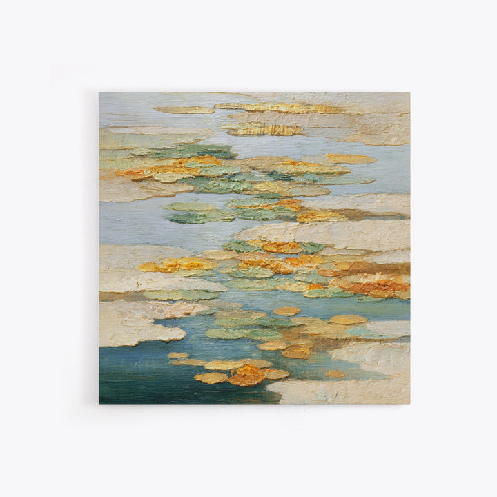 Warm Candle Flame Framed Canvas Print, Spa Art, Textured Painting, Spa Decor, Abstract Art, Serenity, Travel Poster, SPA-1x1-57