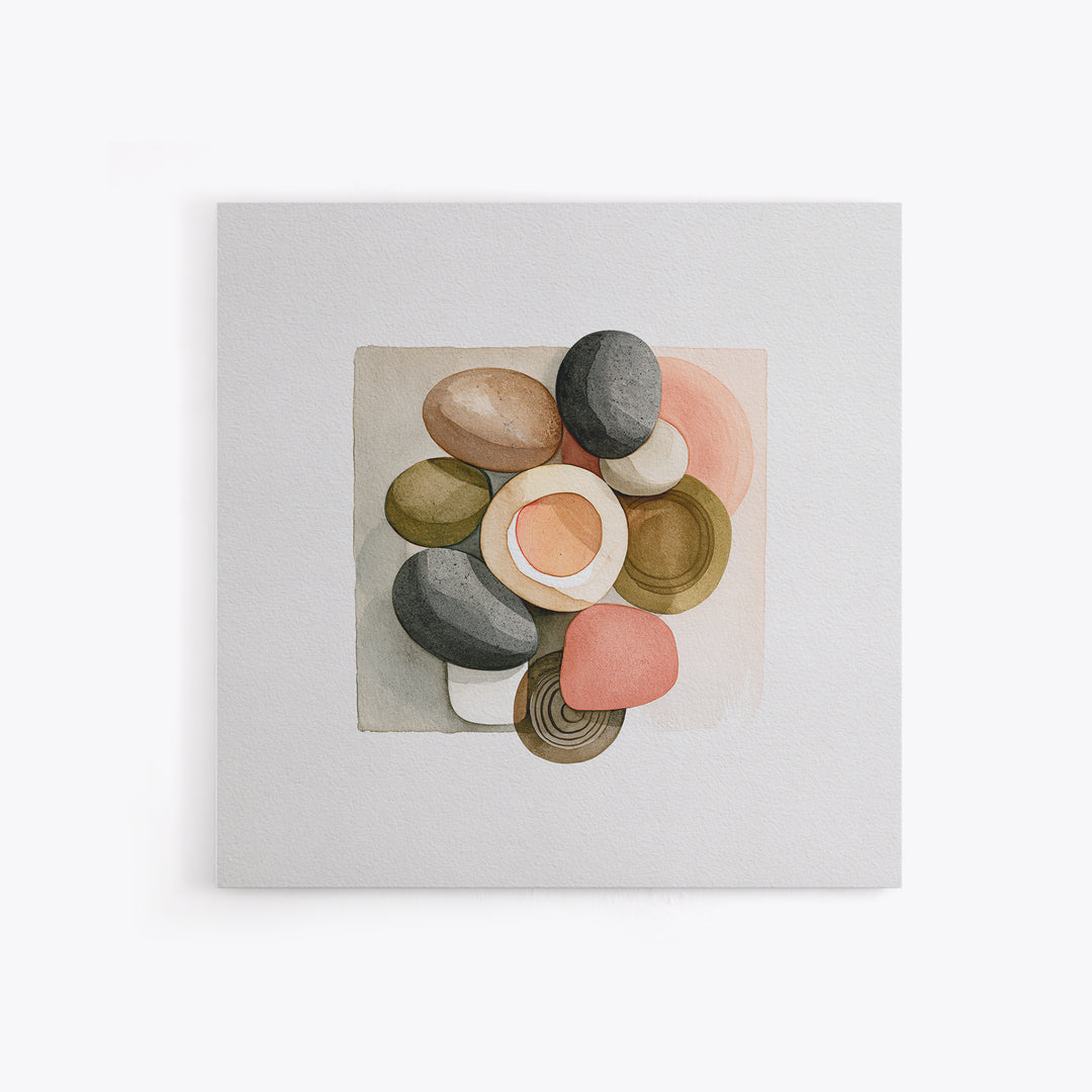 Pebble Texture Abstract Framed Canvas Print, Spa Art, Neutral Decor, Spa Decor, Fine Art, Serenity, Home Decor, Wall Decor, SPA-1x1-63