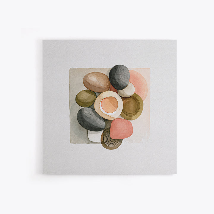 Pebble Texture Abstract Framed Canvas Print, Spa Art, Neutral Decor, Spa Decor, Fine Art, Serenity, Home Decor, Wall Decor, SPA-1x1-63