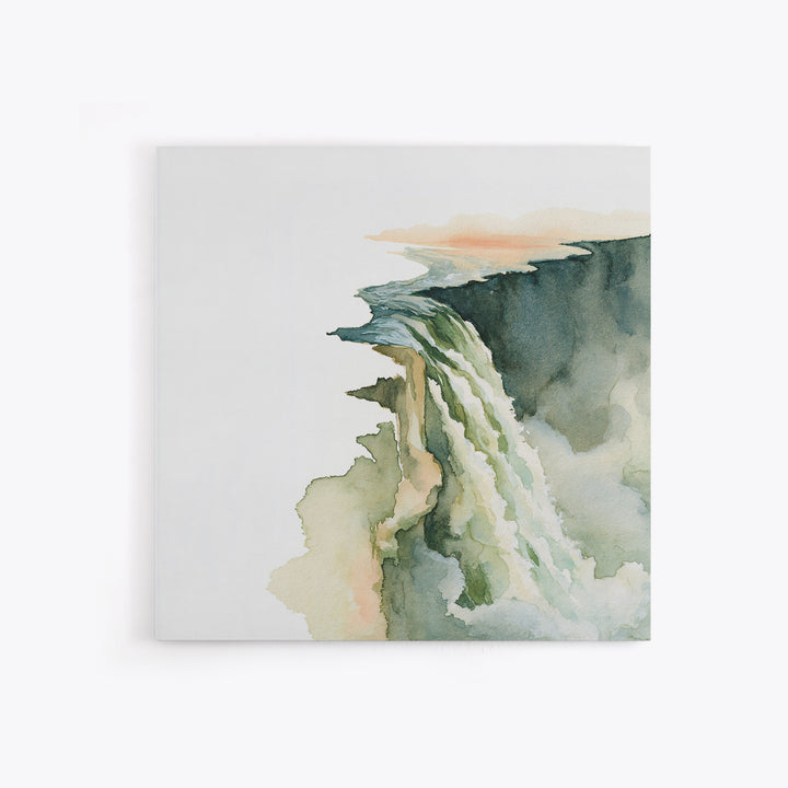 Serene Waterfall with Mist Framed Canvas Print, Spa Art, Dog Canvas, Spa Decor, Abstract Art, Serenity, Art Print, Room Decor, SPA-1x1-66
