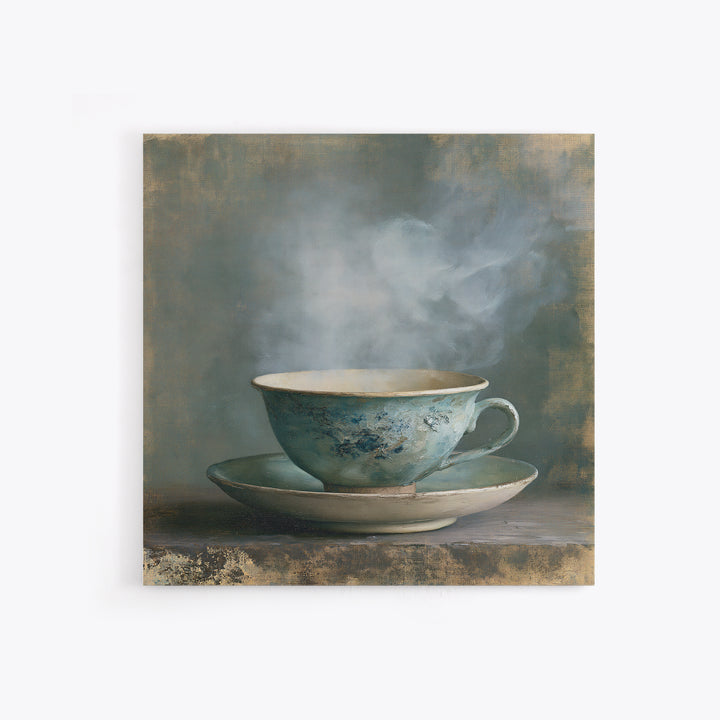 Tea Bowl and Steam Still Life Framed Canvas Print, Spa Art, Esthetician Decor, Spa Decor, Fine Art, Serenity, Room Decor, SPA-1x1-70